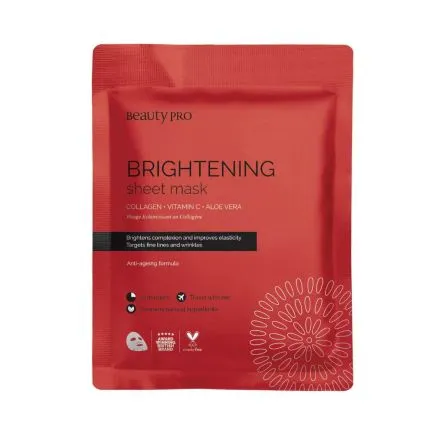 BeautyPro Brightening Collagen Sheet Mask with Vitamin C 23ml