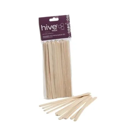 Hive Of Beauty Disposable Mini Wooden Spatulas 50 Pack