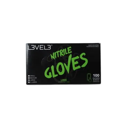 L3VEL3 Professional Nitrile Gloves Medium Lime - 100 Pack