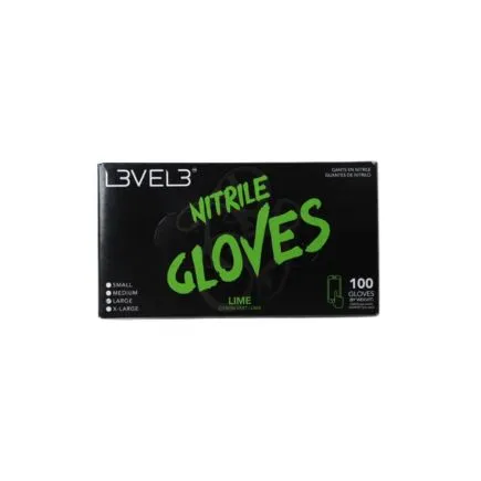 L3VEL3 Professional Nitrile Gloves Large Lime - 100 Pack