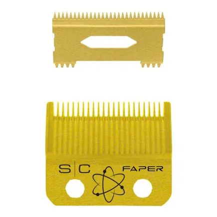 StyleCraft Clipper Blade Set - Gold Fixed Faper Blade with Slim Deep Tooth Cutter