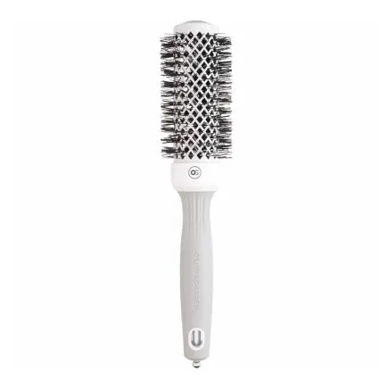 Olivia Garden Expert Blowout Round Hair Brush Shine White & Grey 35mm