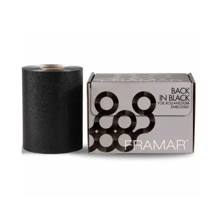 Framar Back in Black Embossed Foil Roll 100m