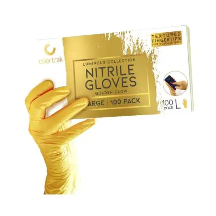 Colortrak Luminous Collection Nitrile Gloves Golden Glow - Small