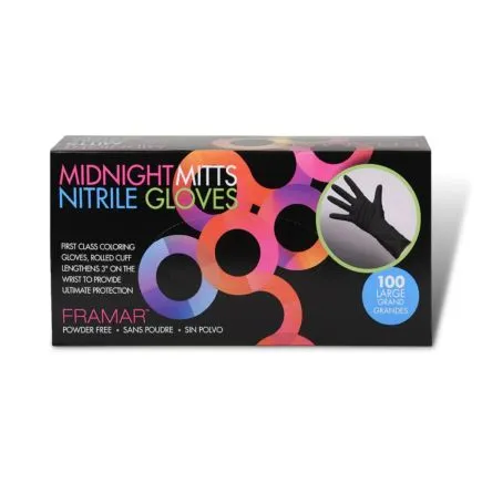 Framar Midnight Mitts Nitrile Gloves Large - 100 Pack