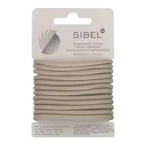 Sibel Thick Elastic Hair Bands - Blonde, Pack of 12
