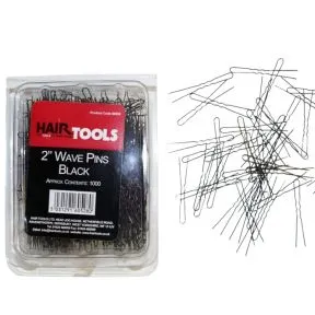 HairTools Fine Waved Pin Black Pack of 1000