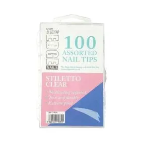 The Edge Stiletto Clear Nail Tips - 100 Pack