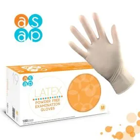 ASAP Powder Free Latex Gloves Pack of 100