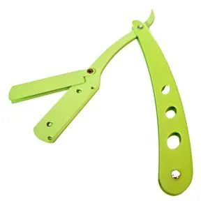 BarberBro. Stainless Steel Straight Razor - Lime Green