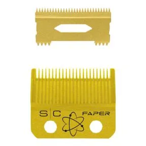 StyleCraft Clipper Blade Set - Gold Fixed Faper Blade with Slim Deep Tooth Cutter
