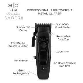 StyleCraft Saber 2.0 Digital Brushless Motor Clipper - Black
