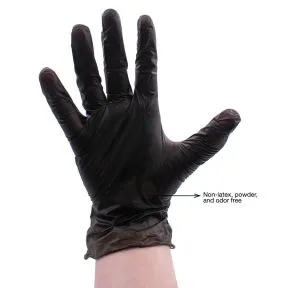Colortrak Black Vinyl Disposable Gloves Medium 100 Pack