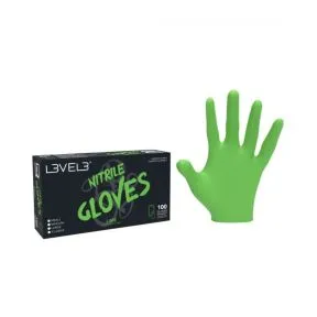 L3VEL3 Professional Nitrile Gloves Medium Lime - 100 Pack