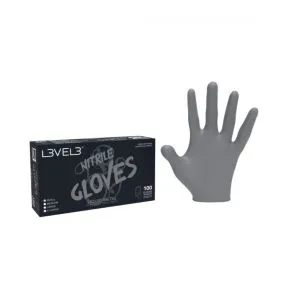 L3VEL3 Professional Nitrile Gloves Small Liquid Metal - 100 Pack