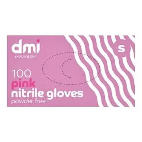 DMI Powder Free Nitrile Gloves Pink - 100 Pack